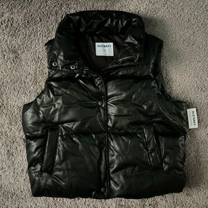Old Navy Faux Leather Puffer Vest